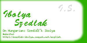 ibolya szedlak business card